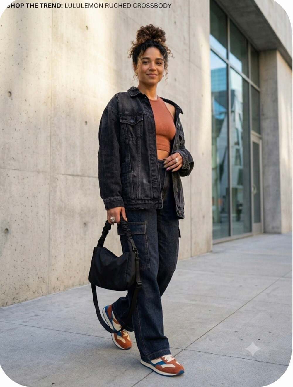 Lululemon Ruched Handle Slouchy Shoulder Bag / Crossbody - Black
